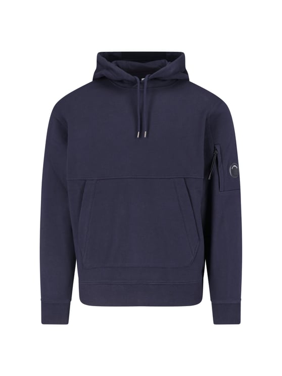 CP Company Blue Cotton Logo Hoodie
