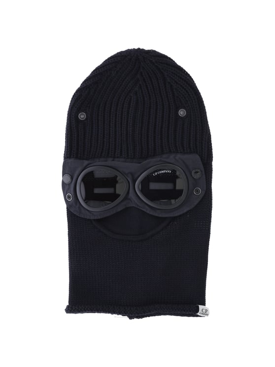 CP Company Navy Blue Goggle Knit Wool Balaclava