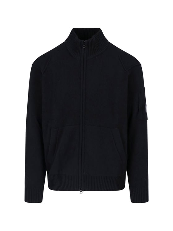 CP Company High-Collar Zip Cardigan With Unique Lens Detail