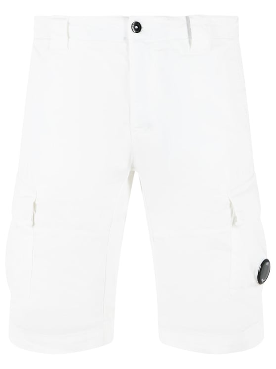 CP Company White Cotton Shorts