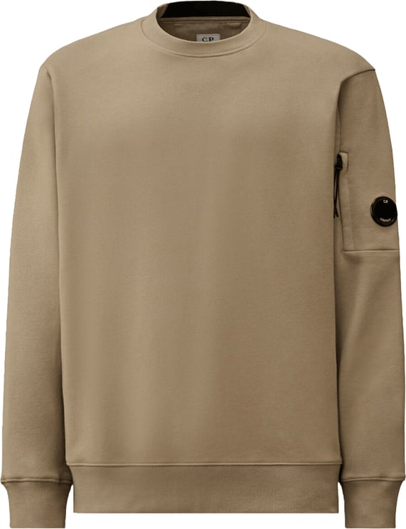CP Company SWEATSHIRT MET DIAGONALE OPGERICHTE FLEECE CREWNECK LENS EN DUIVENVORM