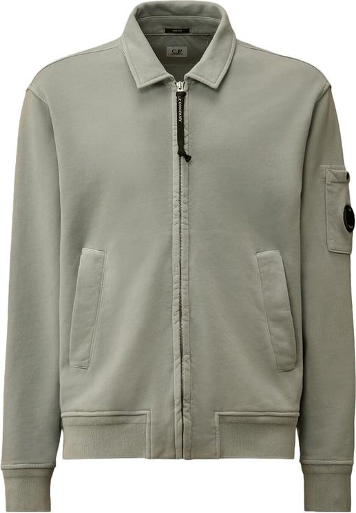 CP Company Katoenen fleece sweater met diagonale rits en blauwe accenten