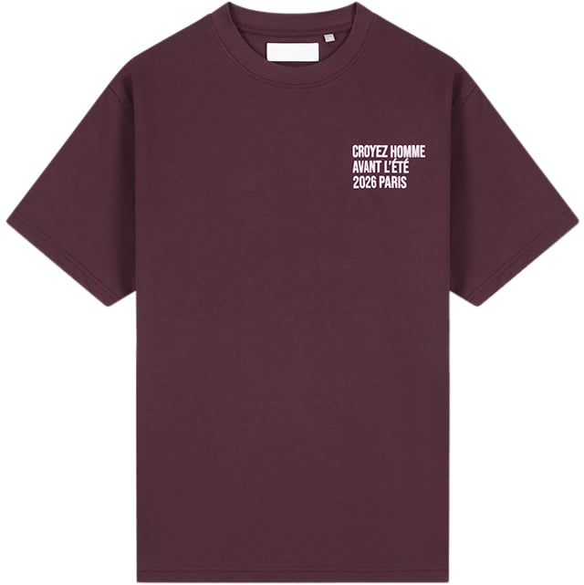 Croyez Croyez Classique T-Shirt CRB20026011 45004 Burgundy
