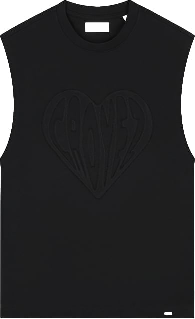 Croyez Croyez Croyez Cutout Heart Sleeveless T-Shirt CRA40026053 Black 49001