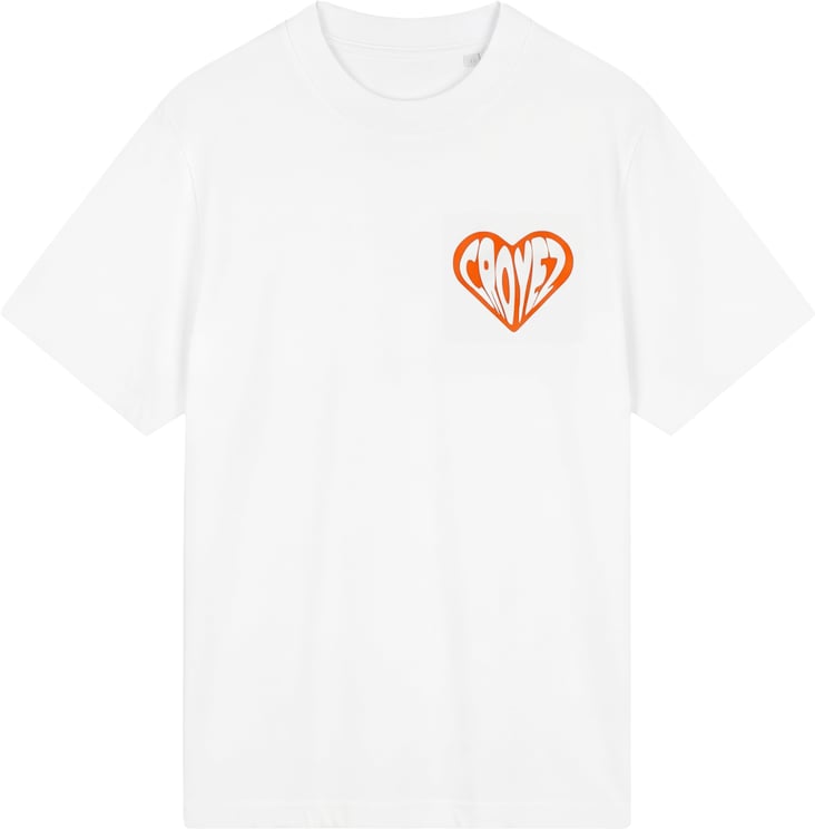 Croyez Croyez Puffed Heart T-Shirt CRA80026007 White/Orange 40027