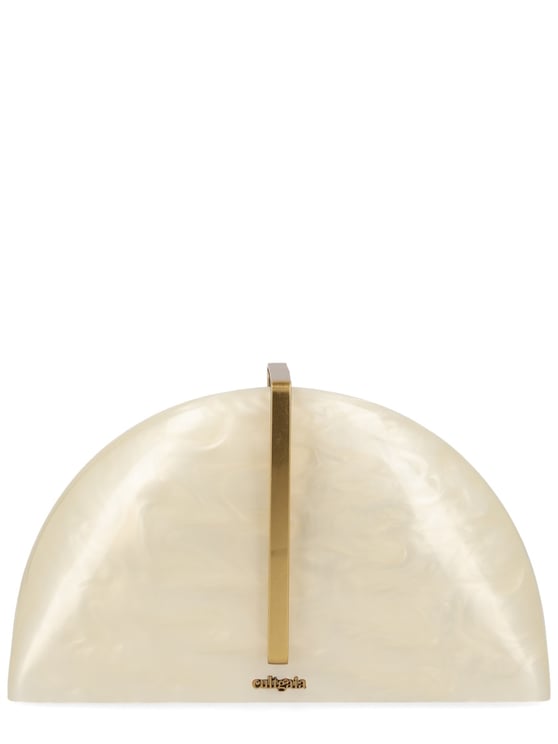 Cult Gaia Laguna Glossy Acrylic Gold Clutch
