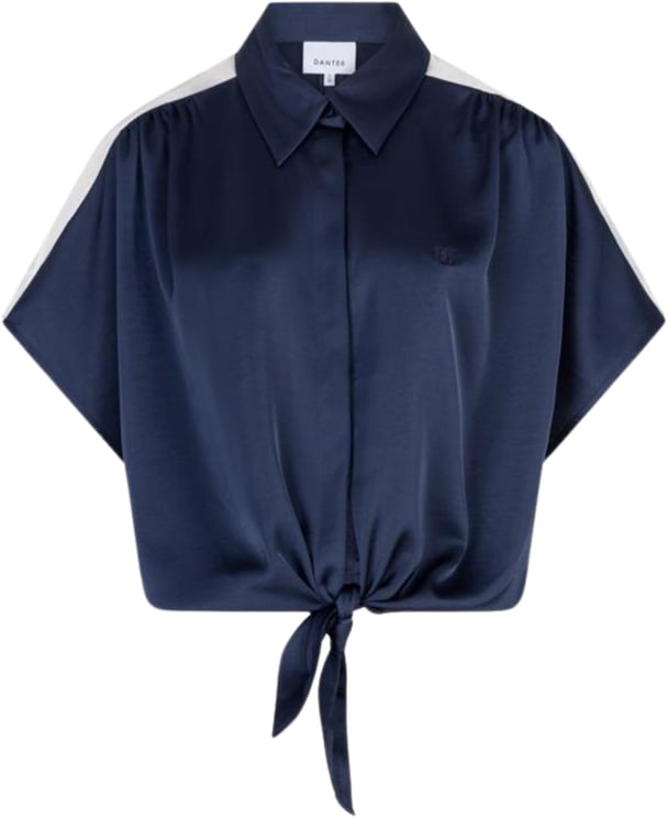 Dante6 Dante 6 Siren Tie Knot Shirt Blouses Donkerblauw 261300
