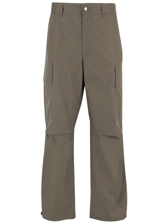 DARKPARK Khaki Cotton Pants With Flap Pockets