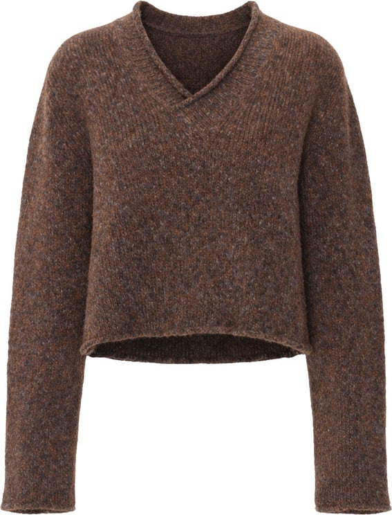 Del Carlo Boxy Alpaca-Blend Sweater With V-Neckline