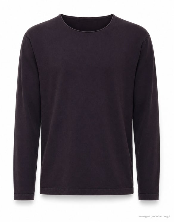 Del Carlo Dark Brown Lightweight Cotton Long Sleeve Top