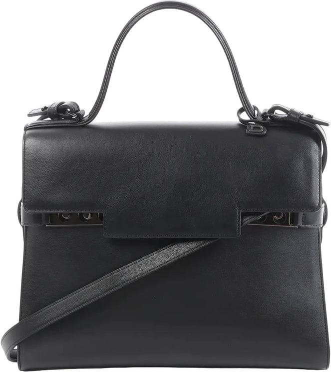Delvaux Delvaux Tempête GM Leather 2Way Handbag in Black