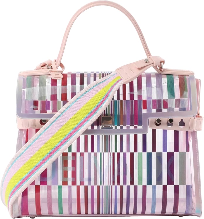 Delvaux Delvaux Tempête GM Vinyl & Rubber 2Way Handbag in Pink