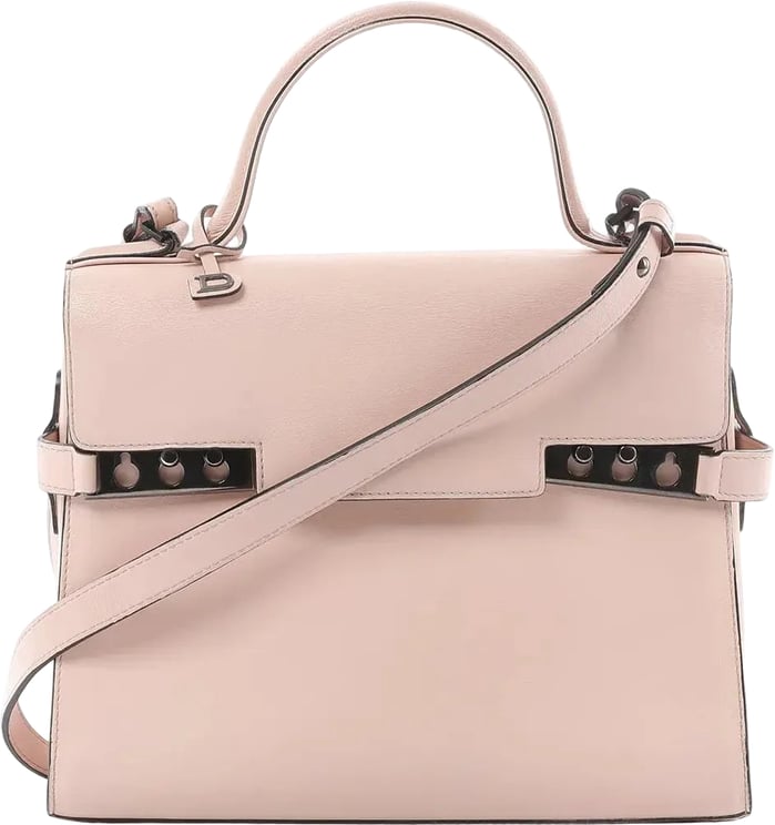 Delvaux Delvaux Tempête MM Leather 2Way Handbag in Pink