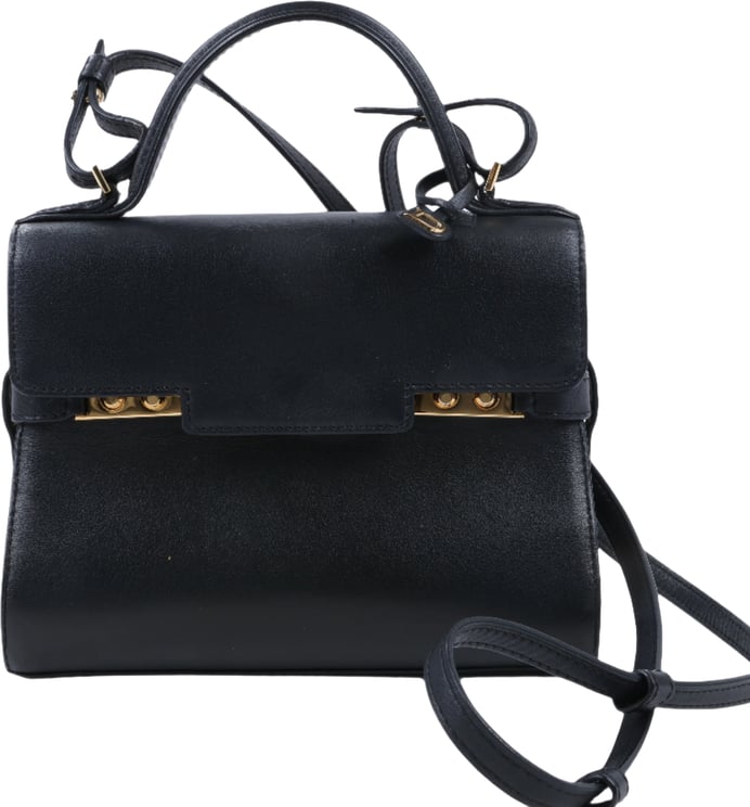 Delvaux Delvaux Tempête PM Leather 2Way Crossbody Bags in Black