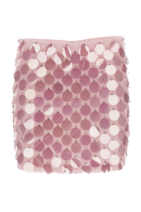 Des Phemmes Rhinestone And Macro Sequin Mini Skirt