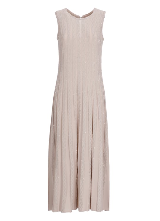 D-Exterior Pink Viscose Dress With All-Over Sequin Details
