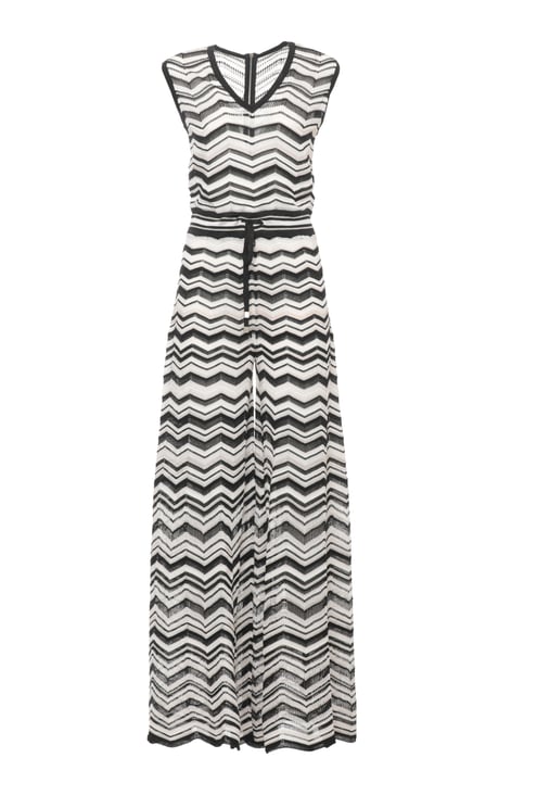 D-Exterior Geometric Pattern Viscose Jumpsuit With Drawstring Waist