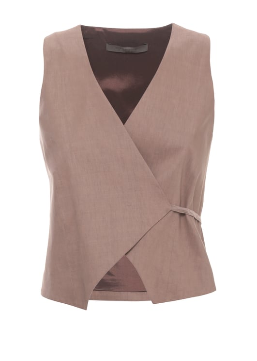D-Exterior Brown Vest With Laces Vest