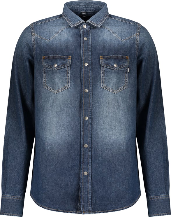 Diesel Blue dark denim shirt faded