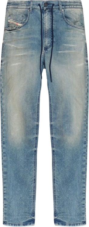 Diesel Faded Blue Drawstring-Fastening Jeans With Five Pockets
