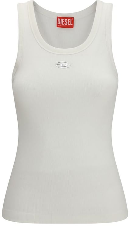 Diesel Diesel White Cotton Sleeveles T-Shirt