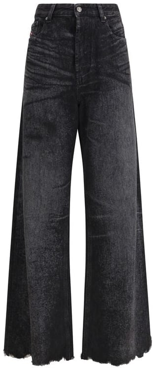 Diesel Diesel Black Cotton Relaxed Fit Jeans