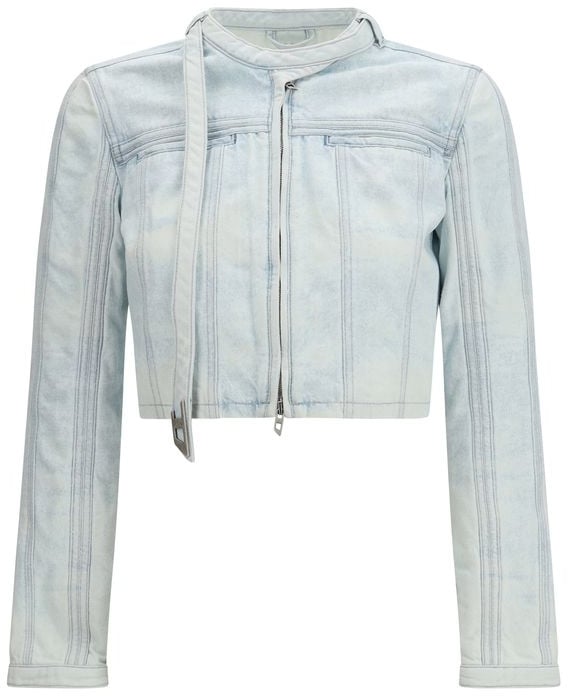 Diesel Diesel Blue Cotton Biker Jacket