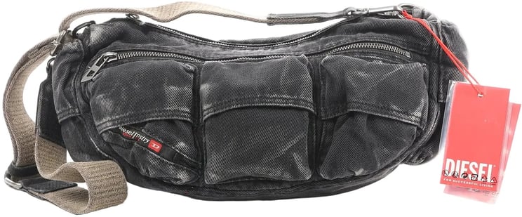 Diesel Diesel Multi-Pkts Multipocket Washed Denim Crossbody bag in Gray