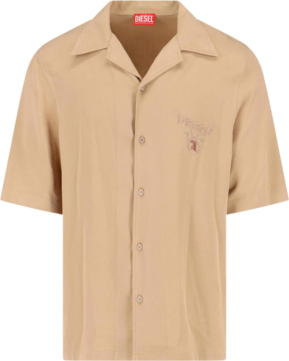 Diesel Beige Short Sleeve Printed Shirt