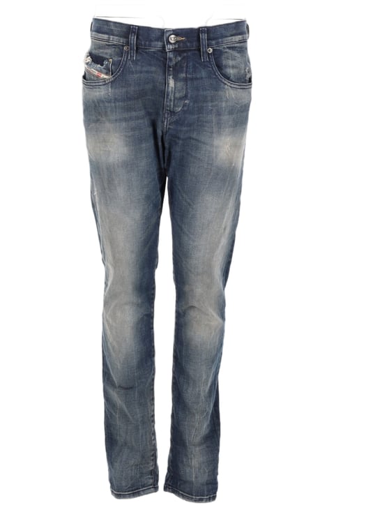 Diesel D-Strukt Cotton-Blend Whiskering Jeans
