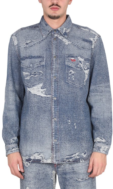 Diesel Distressed Denim Shirt