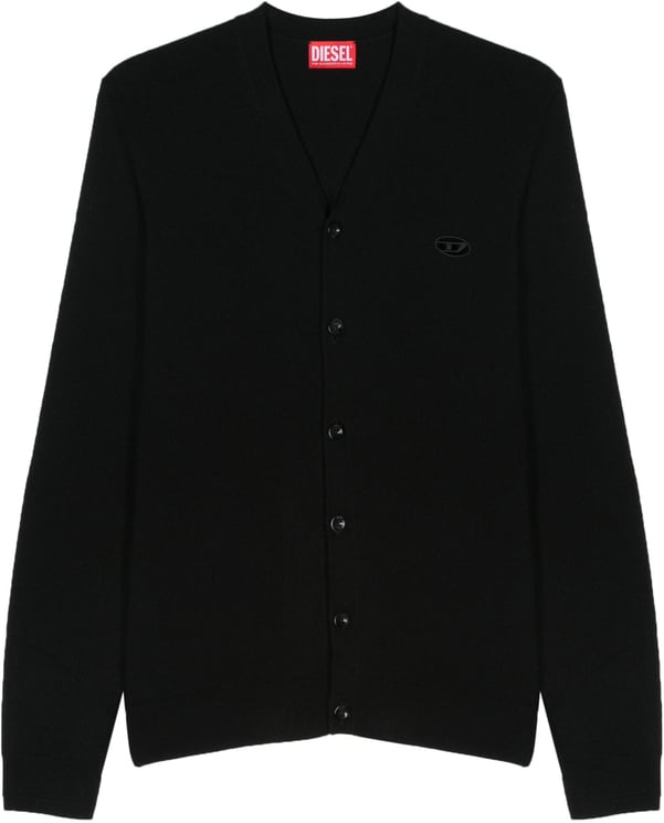 Diesel Black K Zannis Wool Recycled Cashmere Cardigan