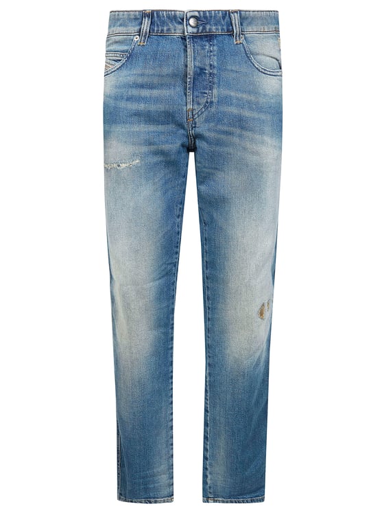 Diesel Medium Blue Whiskered Slim Jeans