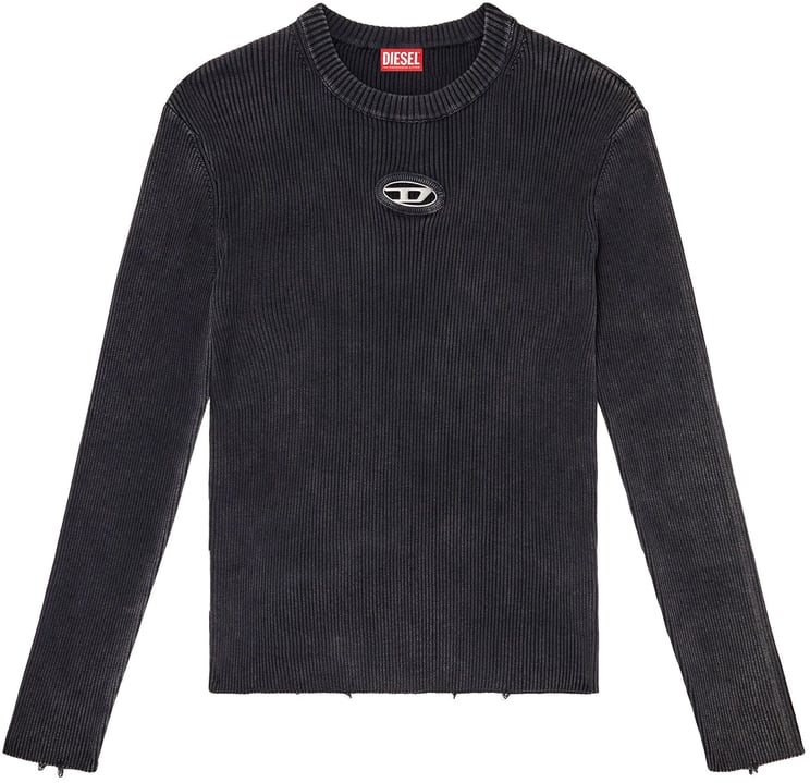 Diesel Black K-Darin-D Ribbed Oval Cut-Out Top