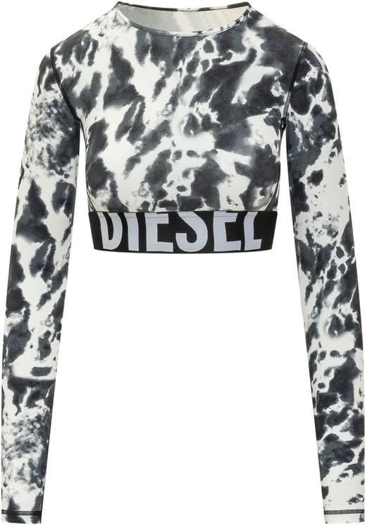 Diesel Top Melissa Cropped con Stampa Astratta