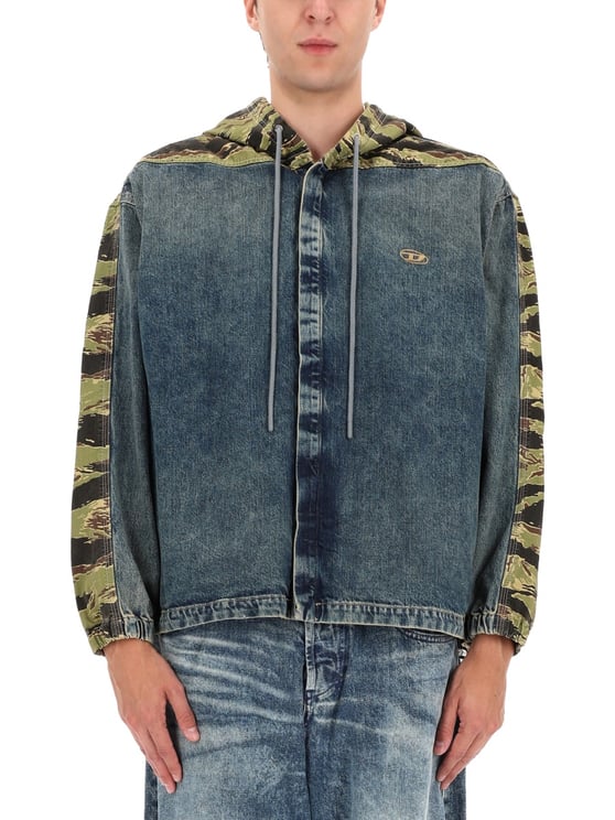 Diesel Camouflage Hooded Denim Jacket