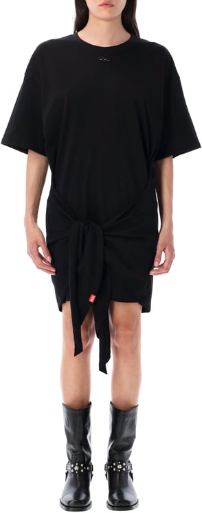 Diesel D-Eivor Tshirt Knot Dress Nero