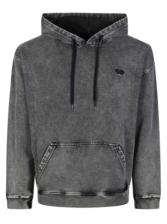 Diesel Faded Black Boxt Stitched Hoodie