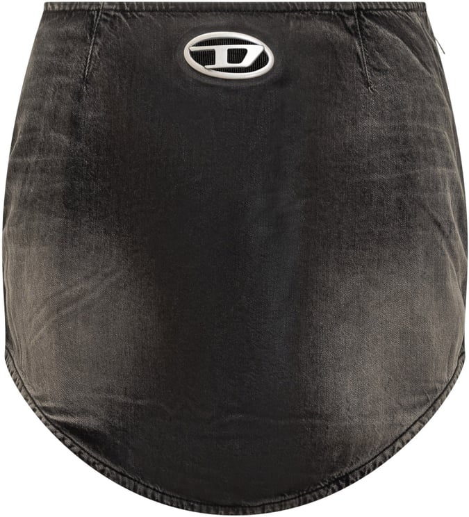 Diesel Diesel Minigonna Nera in Denim Effetto Vintage