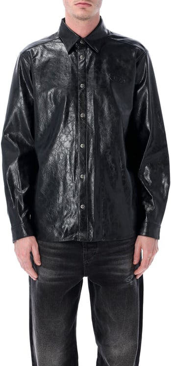 Diesel Diesel leather-effect S-Simply-Qmbu shirt