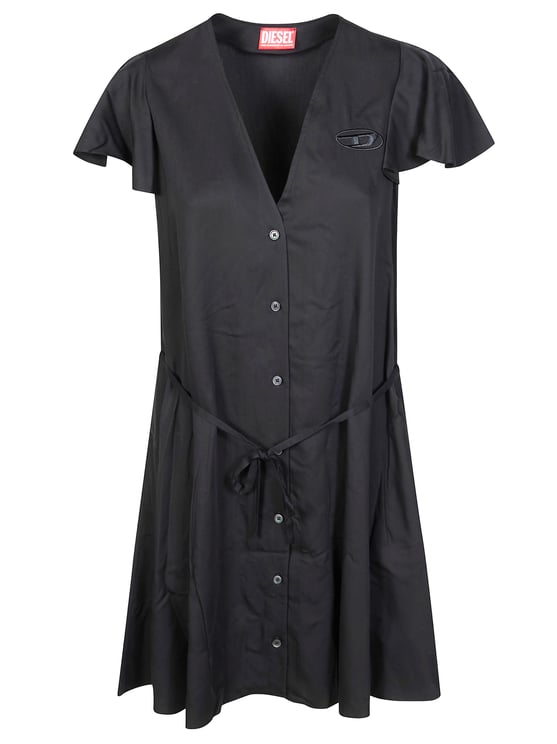 Diesel Flutter Sleeves Tie Belt Dress