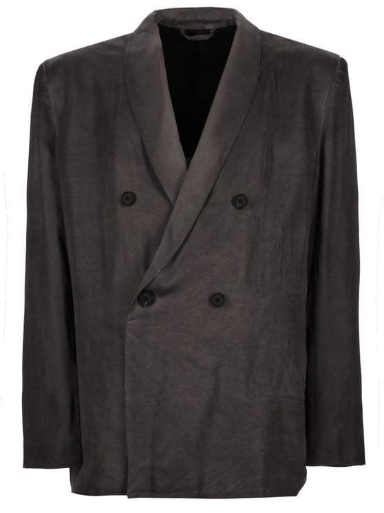 Diesel Neutrals J-Arman-Albg Double-Breasted Boxy Viscose Blazer