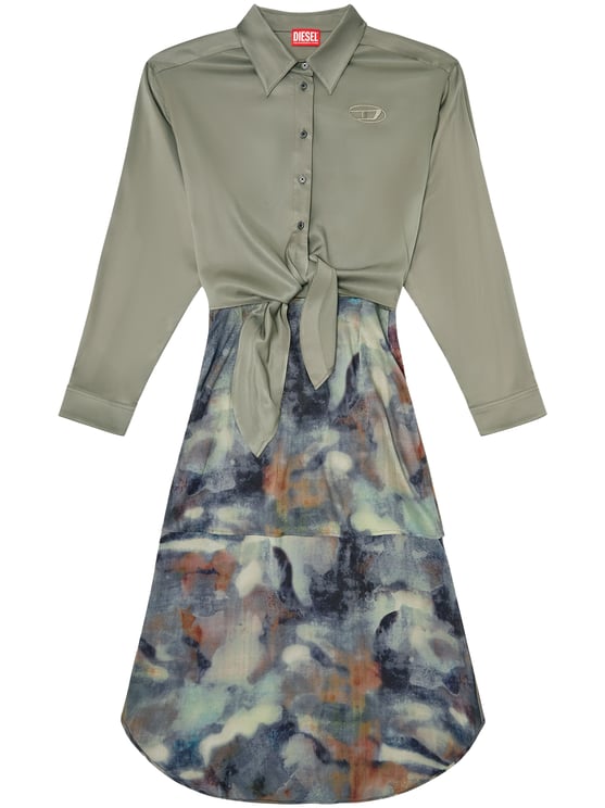 Diesel Shirt-Style Midi Dress with Tied Waist