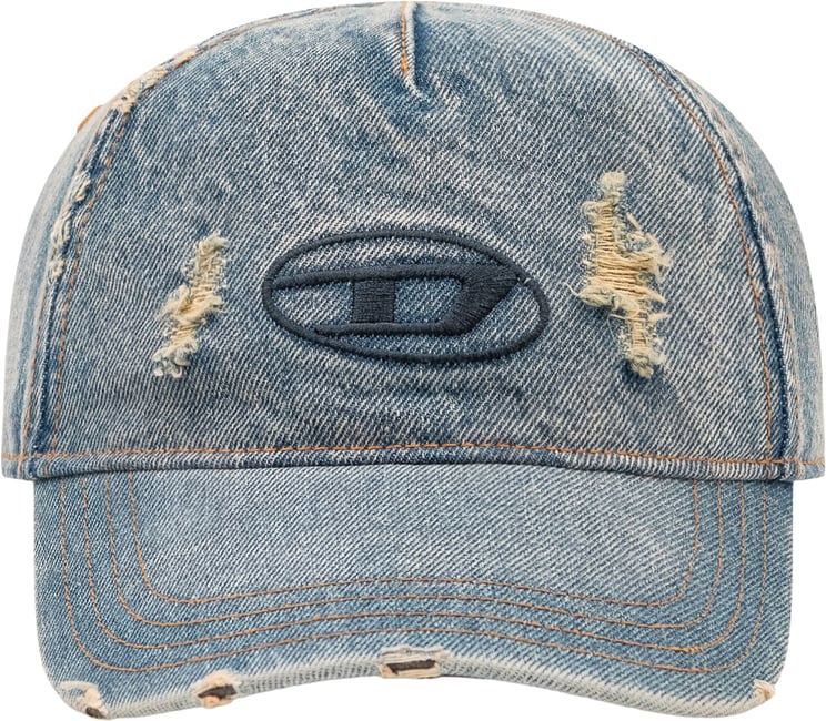 Diesel Cappellino Effetto Used con Ricamo Logo