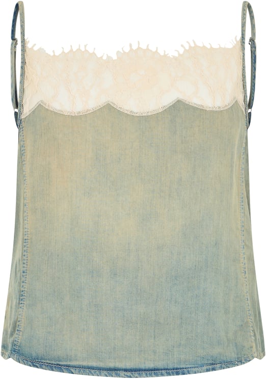 Diesel Sleeveless denim top with lace