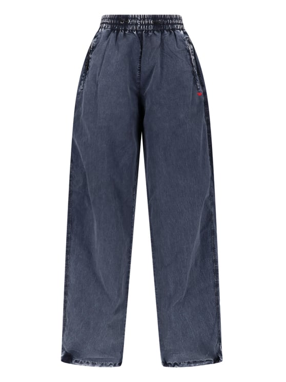 Diesel Relaxed Wide-Leg Trousers with Adjustable Hem