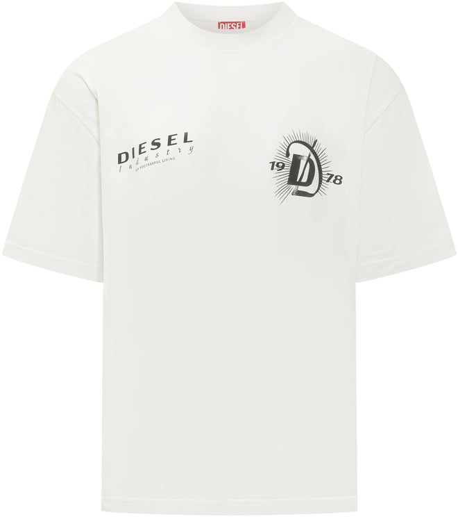 Diesel T-shirt T-boggy-V6 con Stampa Logo e Grafica 1978