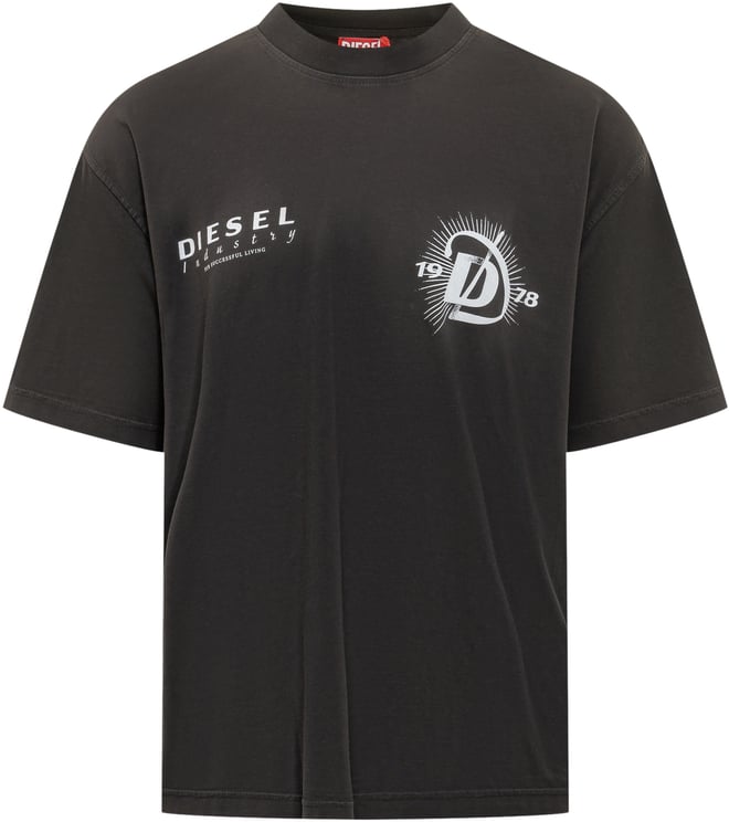 Diesel T-shirt T-boggy-V6 con Stampa Logo e Grafica 1978