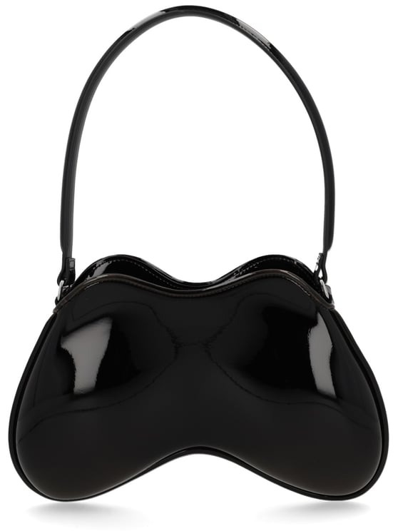 Diesel Black Sculptural Glossy Shoulder Bag
