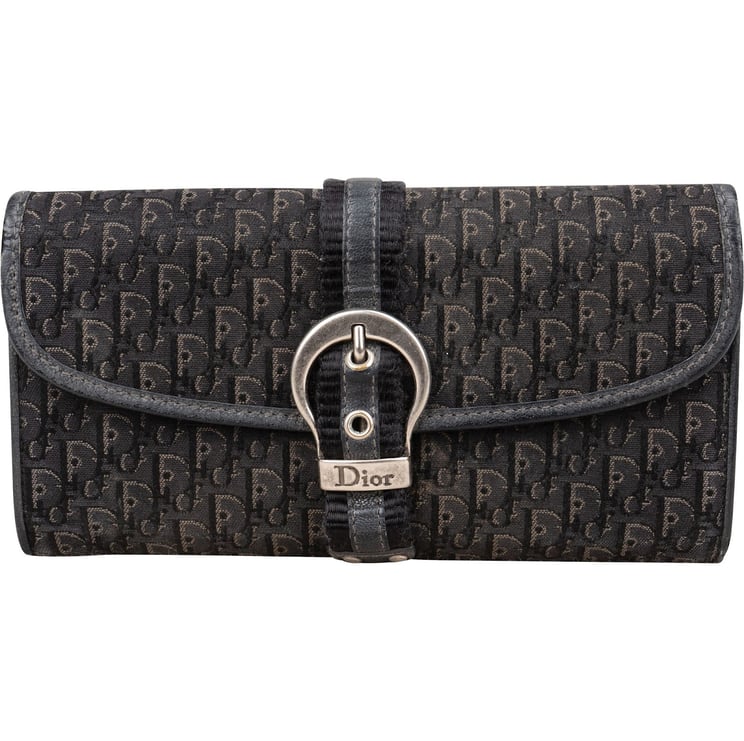 Dior Christian Dior Trotter Monogram Buckle Wallet